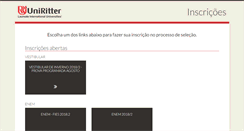 Desktop Screenshot of portal.uniritter.edu.br